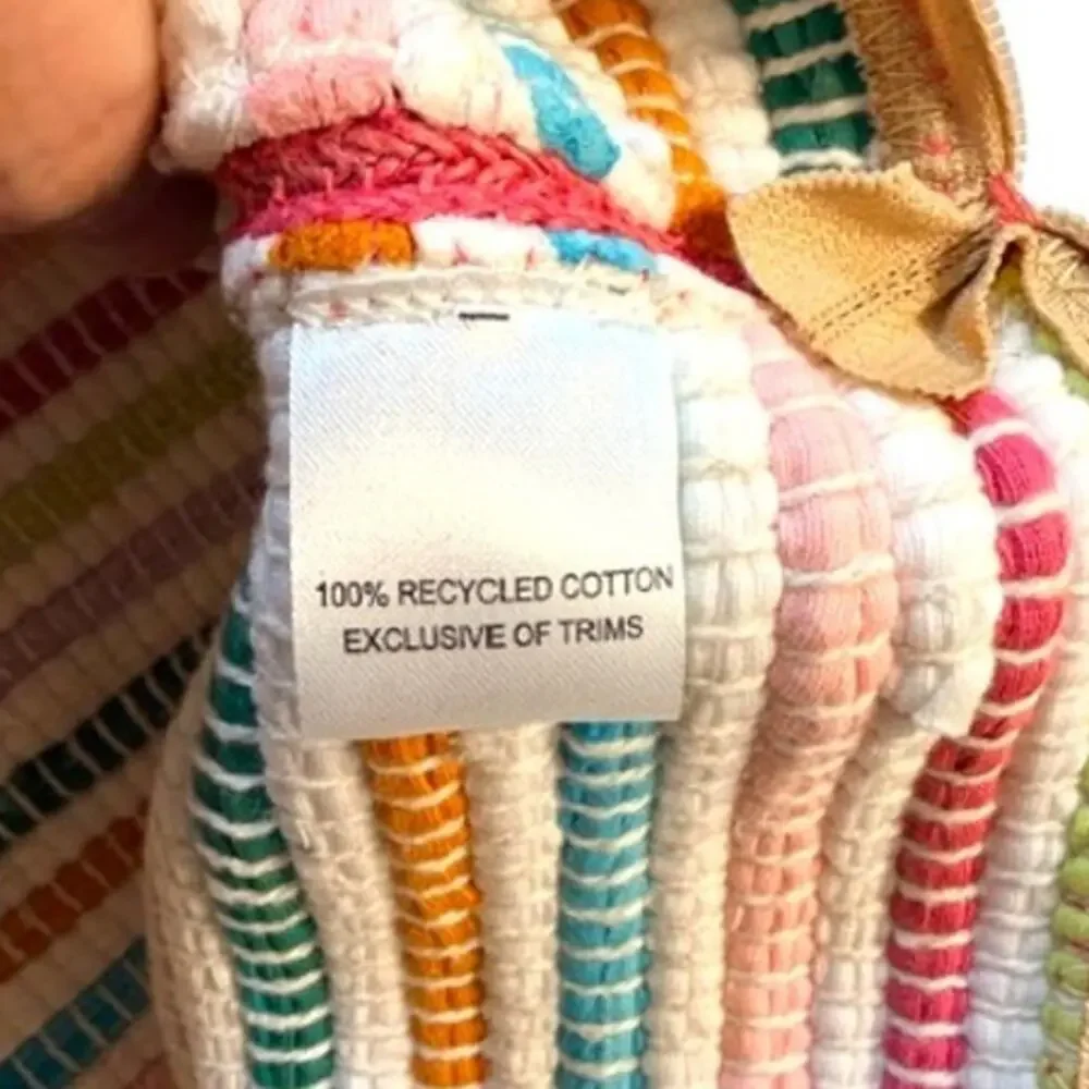 Shiraleah Chiara Multi Stripe Zip Pouch NWT Recycled Cotton Cosmetic Bag